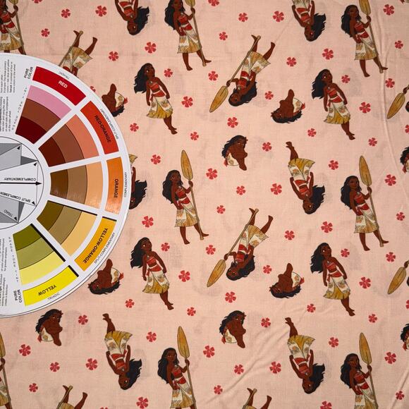 Disney Princess Licensed Moana Floral Print by Springs Creative - 1/2 Yard - Picture 4 of 6